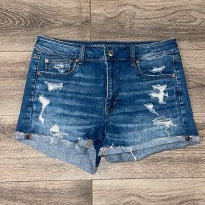 American Eagle High-Rise Jean Shorts, Size 14
